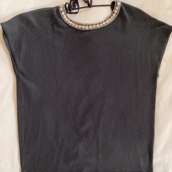 Vintage Designer Classic Cashmere Open Back Sweater - Picture 4 of 5